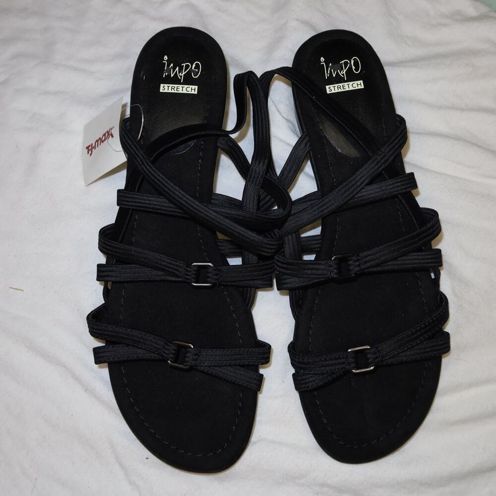 Impo Genet Womens strappy wedge sandals US 9 Blacky2k 90s boho